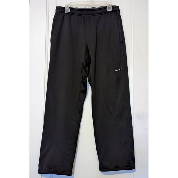 Nike Pants Nike Mens Track Pants Black Therma Fit Fleece Lined Elastic Waist Pockets Large